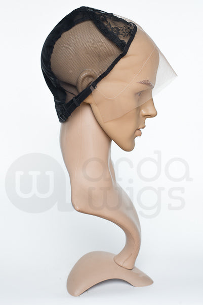 Half Lace with Part, Large - Black, LCAP-W1C